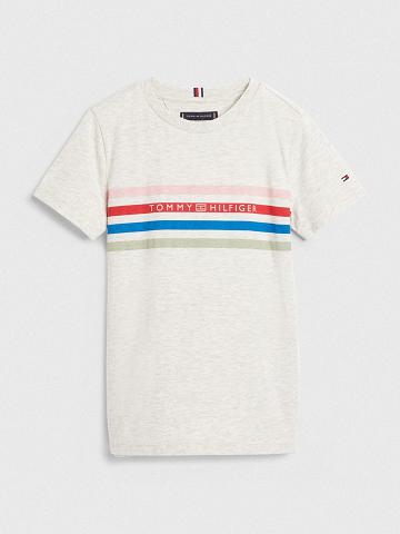 Fiú Tommy Hilfiger Spring Stripe Póló Fehér | HU 2293VRW